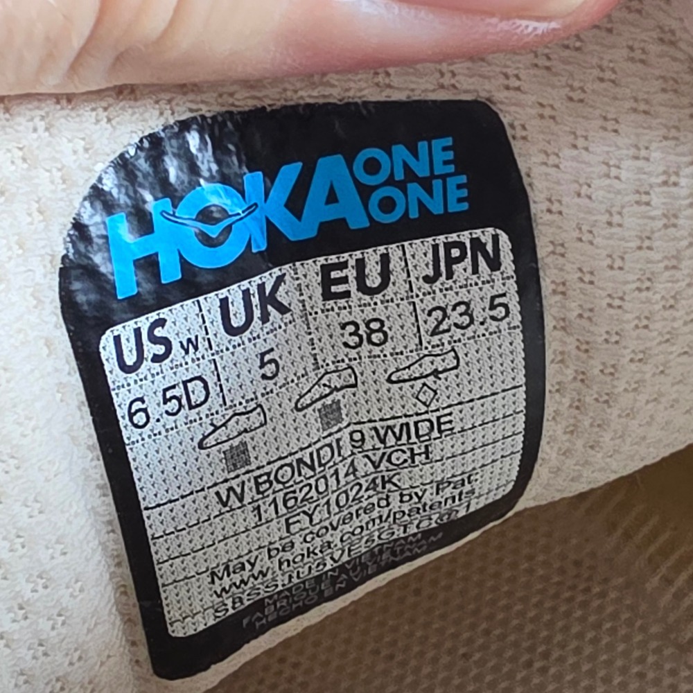 Hoka Bondi 8 Wide Womens 6.5D Beige Running Shoes 1127896 Cushion Sneakers